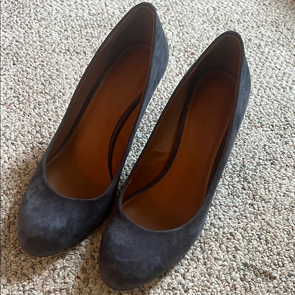 COACH Blue Suede Wedges